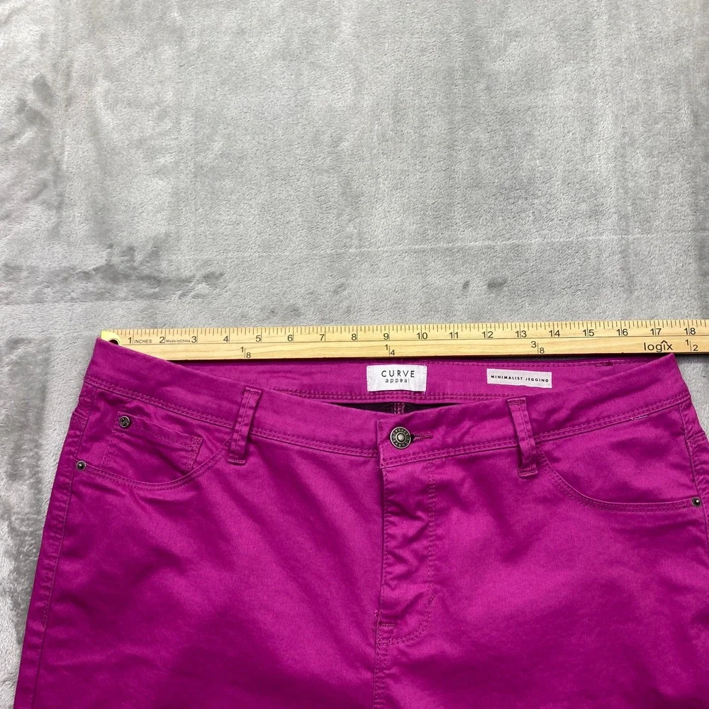 Curve Appeal Magenta Pink Minimalist Jeggings Jeans Women's Size‎ 16/33 Fits 34